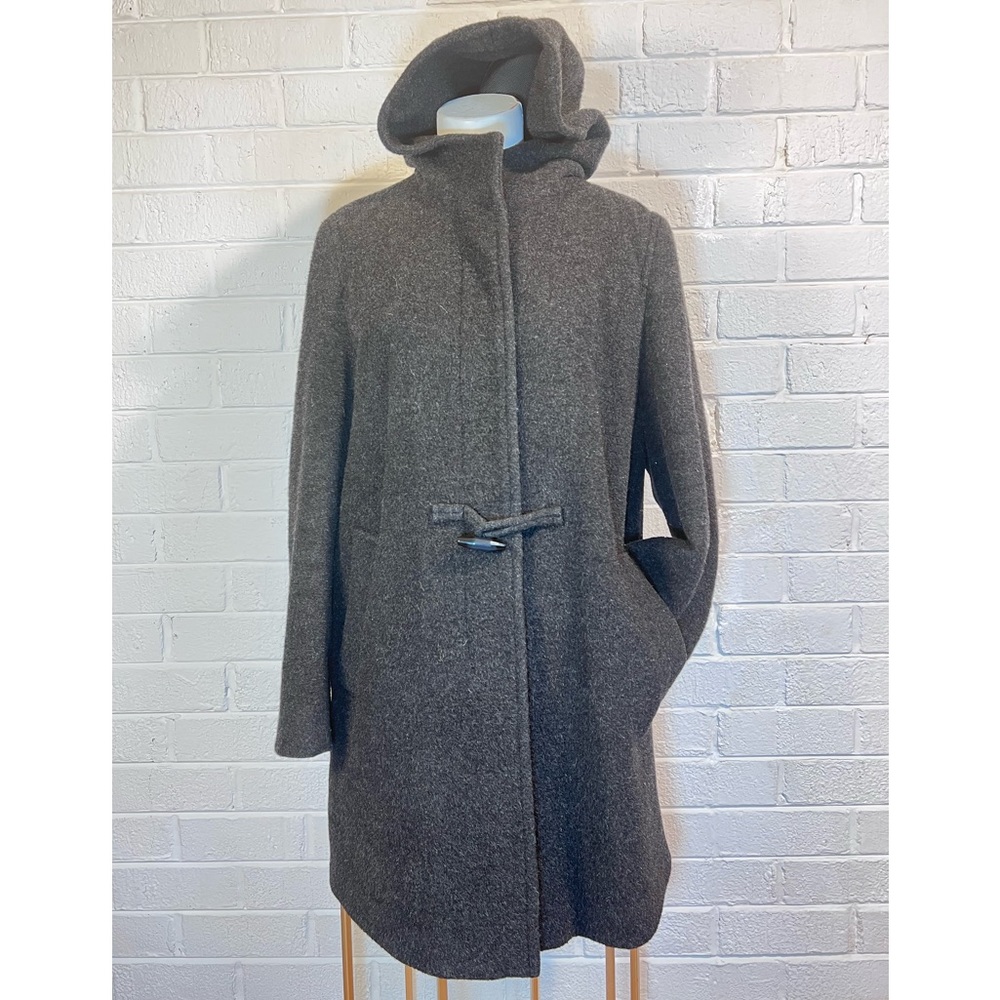 Hilary Radley Alpaca Wool Blend Hoddie pea Coat Sz 12